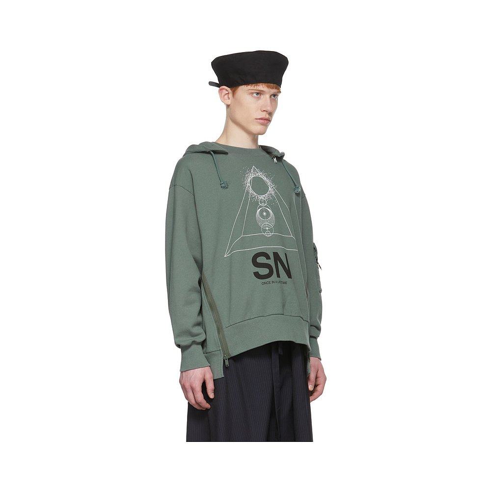 香港直邮潮奢undercover男士undercover绿色棉质连帽衫卫衣