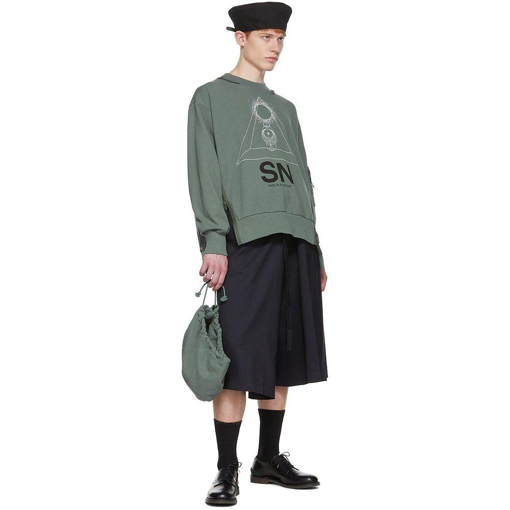 香港直邮潮奢undercover男士undercover绿色棉质连帽衫卫衣