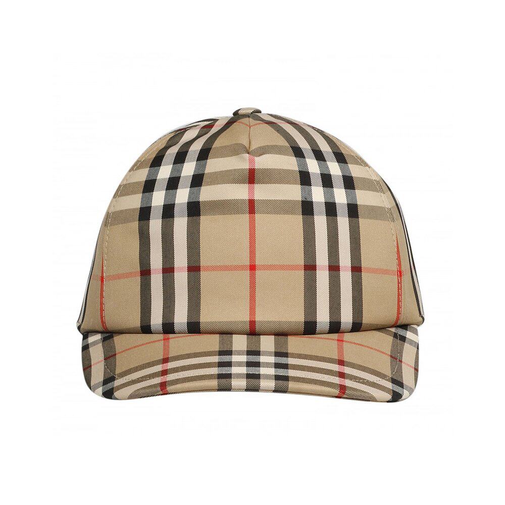香港直邮burberry巴宝莉男士棕色色格鸭舌帽8026929帽子
