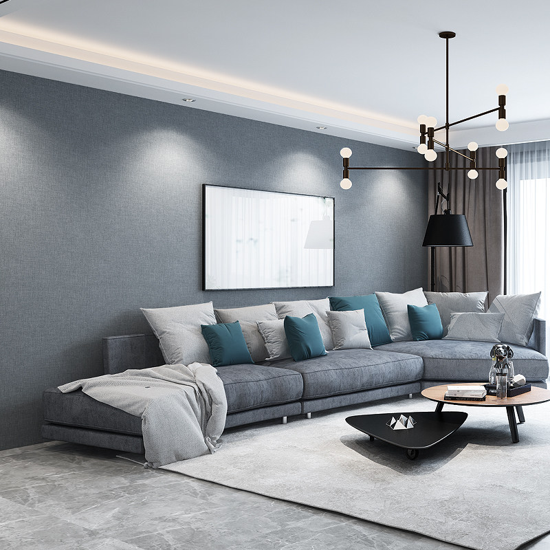 北欧现代简约无缝墙布素色全屋壁布纯色客厅卧室无缝墙布