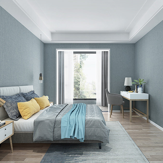 北欧现代简约素色亚麻无缝壁布卧室灰色客厅背景墙无缝墙布