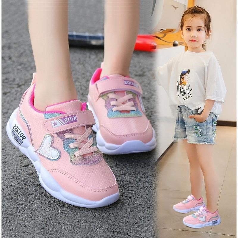 女童女孩休闲运动休闲爱心学生网面透气儿童鞋子帆布鞋