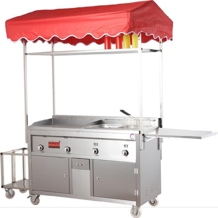 家庭夜宵推车外卖餐饮手推景区车手小吃流动烧烤车