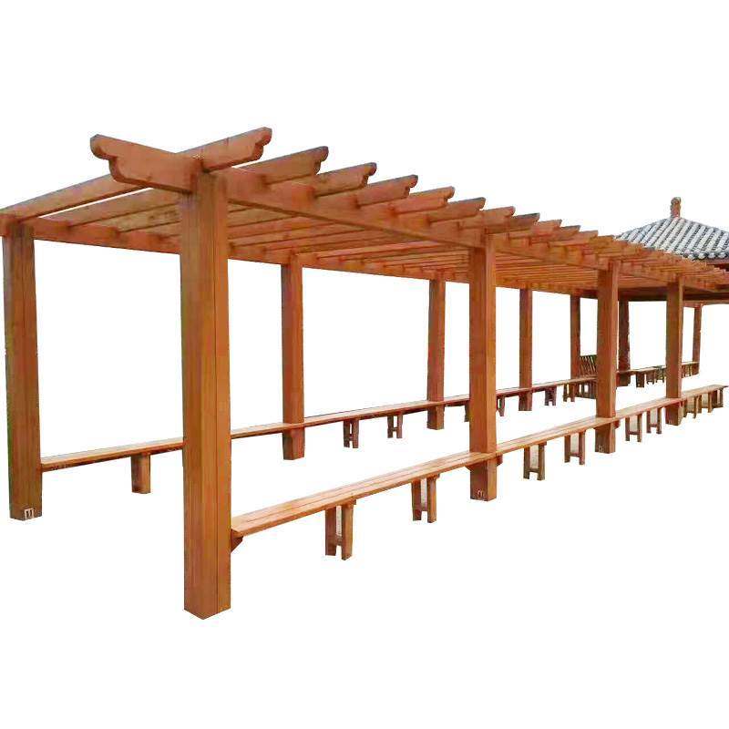 仿木水泥廊架混凝土墅萄架别葡庭廊户外花架防腐木