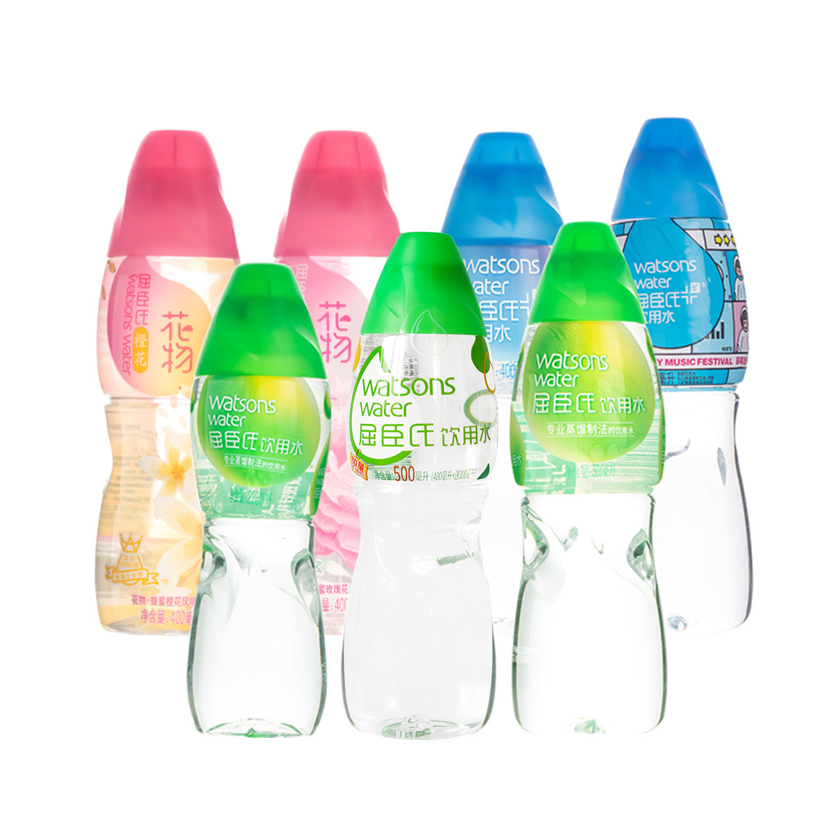 屈臣氏瓶装饮用蒸馏水花物蜂蜜橙花玫瑰花风味饮料家用矿泉水整箱