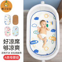 Baby Cradle Bed Ice Silk Cool Mat Baby Hammock Double Sided Rocking Blue Mat Electric Soft Mat High Landscape Stroller Cool Mat