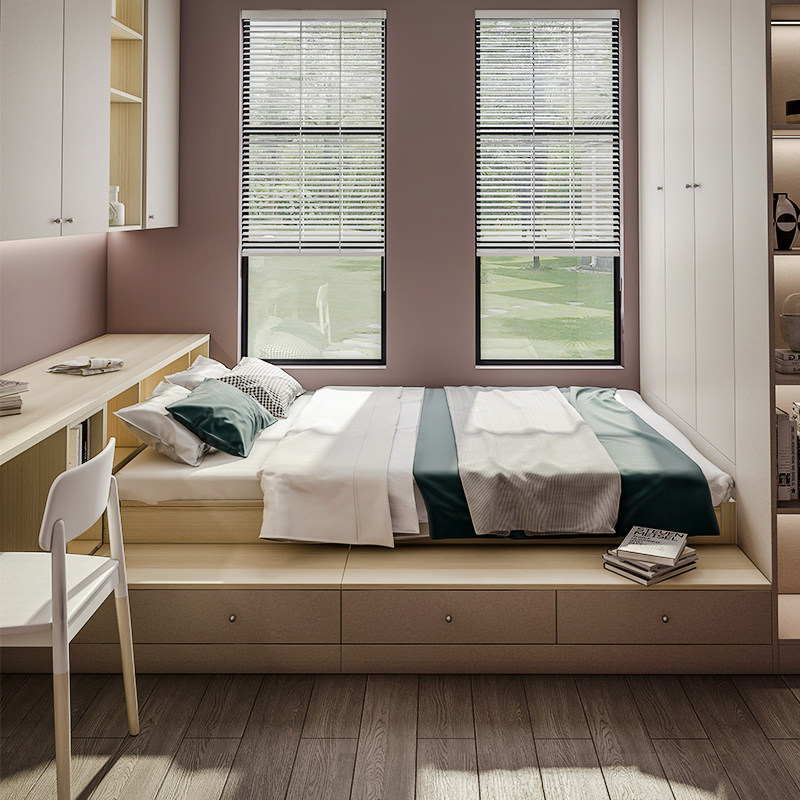 掌上明珠家具全屋定制撸猫之家北欧欧风衣柜书桌一体次卧榻榻米定制