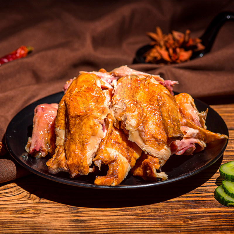 晨鸣德州正宗五香老汤扒鸡脱骨锁鲜烧鸡柴鸡卤味600g整只即食