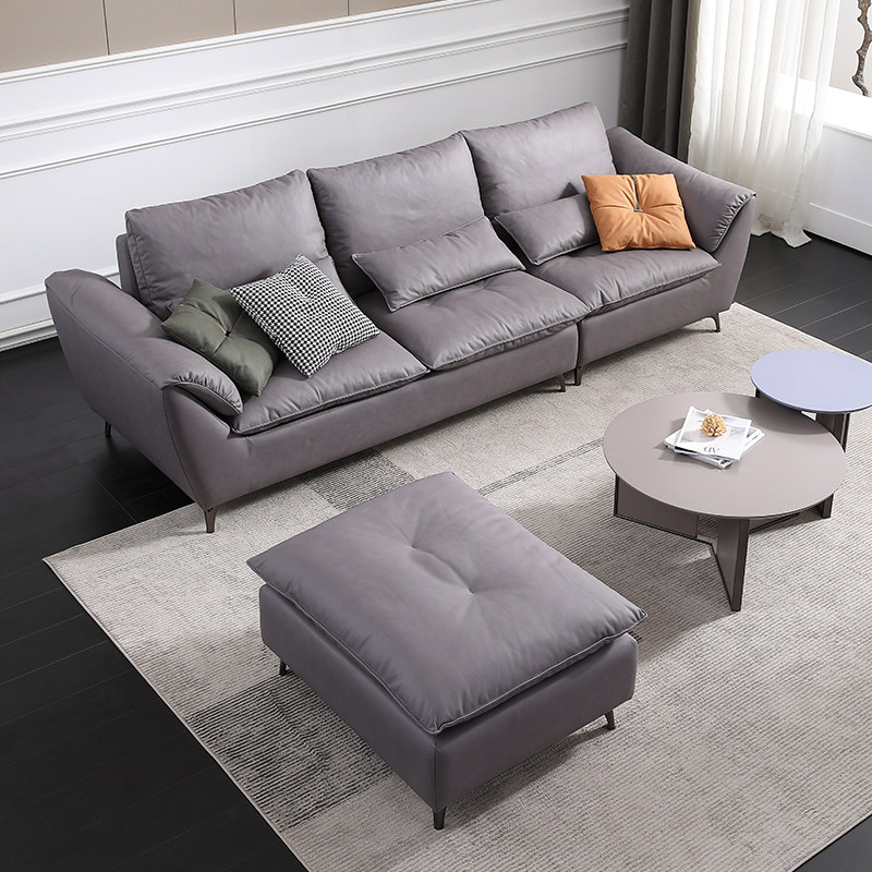沙发直排布沙发科技填充羽绒超软乳胶字型一字布艺沙发