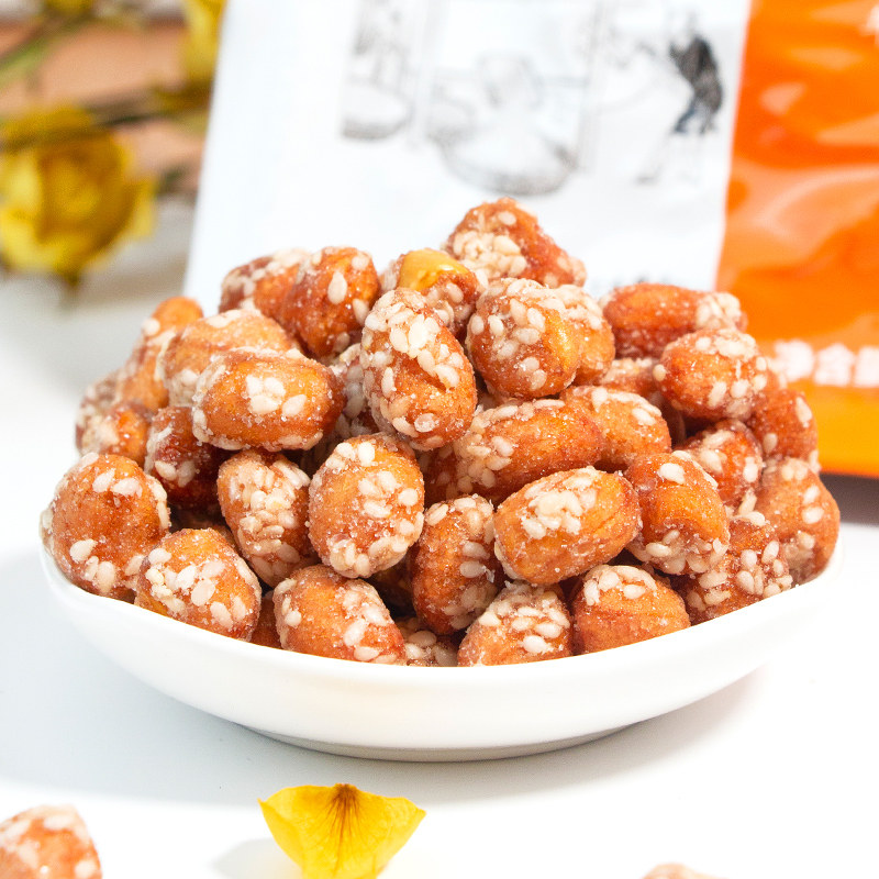 李老头蜂蜜花生米琥珀甜味熟新花生下酒菜零食270g盒装便携装