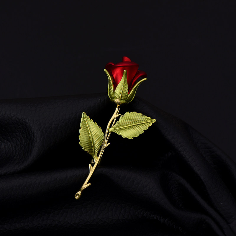 立体红玫瑰玫瑰花胸针ins潮女高档个性别针固定胸针