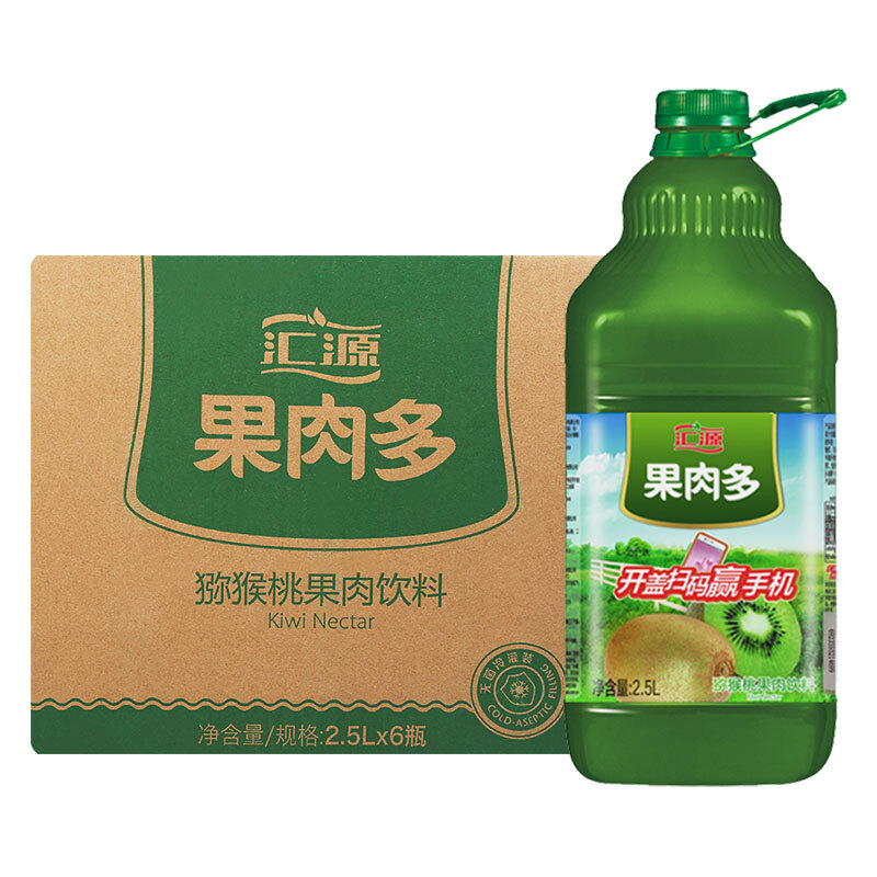 果汁汇源益多猕猴桃2.5ll果肉果汁饮料瓶装纯果蔬汁