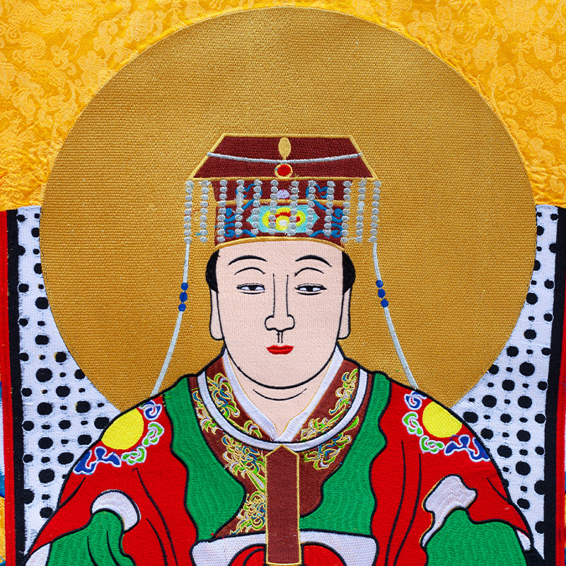 刺绣神像土皇地只挂画神坛道家特色娘娘185米高刺绣