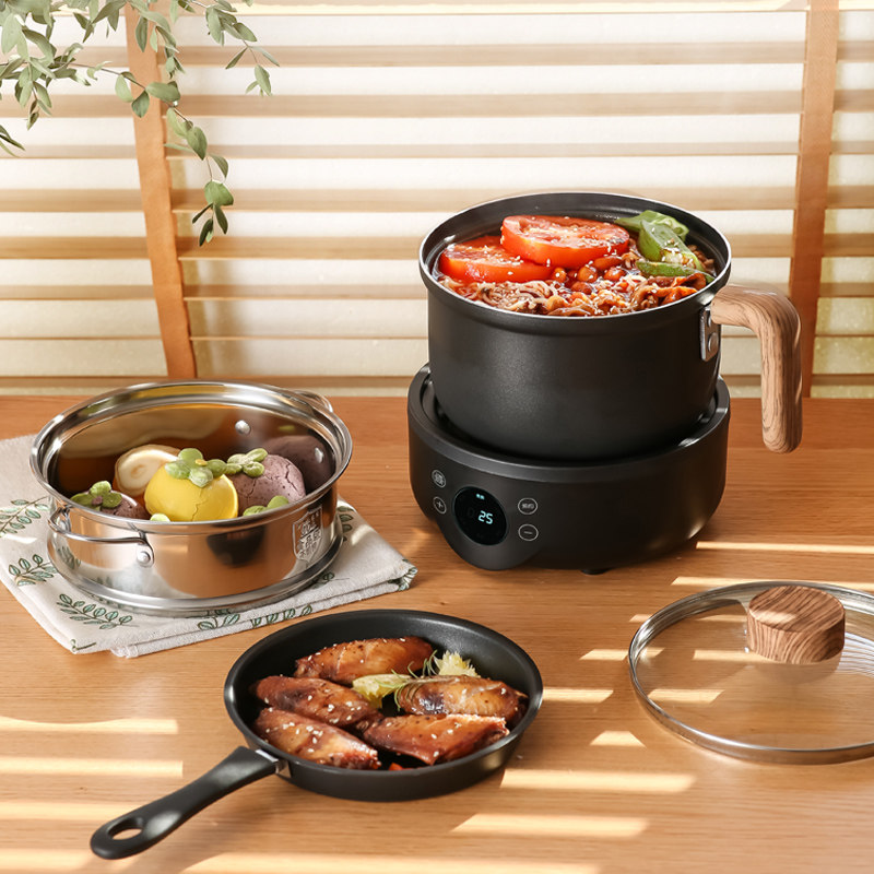 分体式煮锅煎炸蒸煮一体家用小锅学生宿舍小型电热