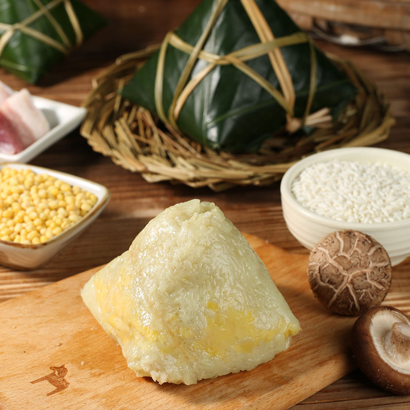 鼎湖湖山裹蒸粽子肇庆手工特产鲍鱼蛋黄传统粽子