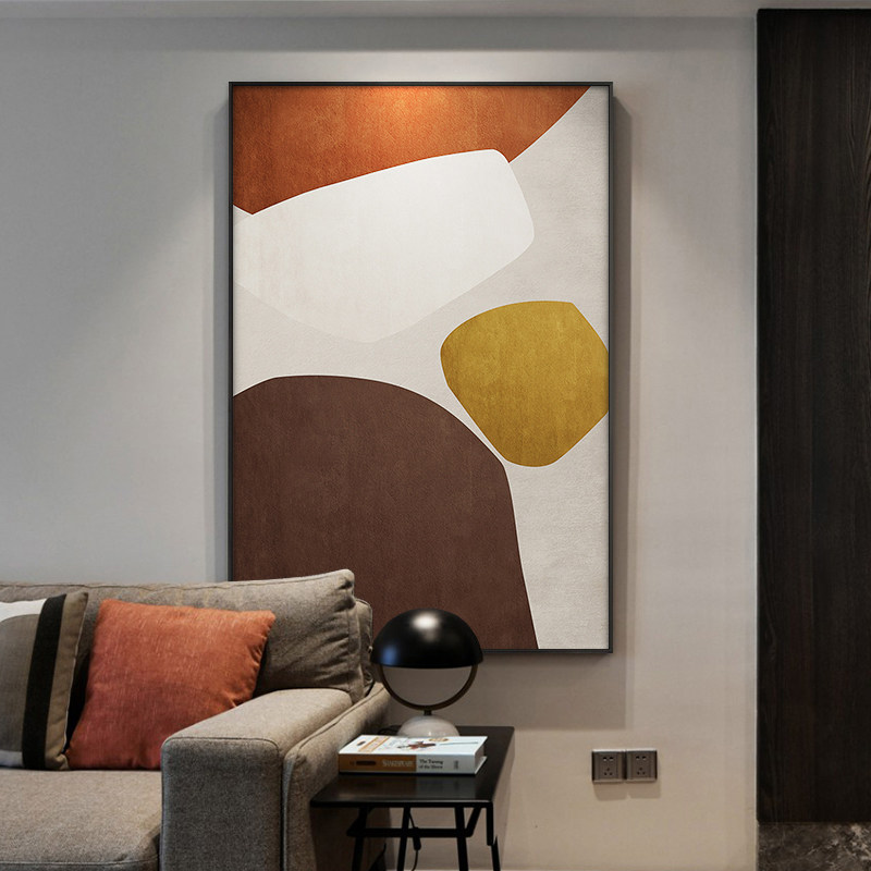 现代简约抽象玄关装饰画大气走廊过道壁画轻奢巨幅落地画客厅挂画