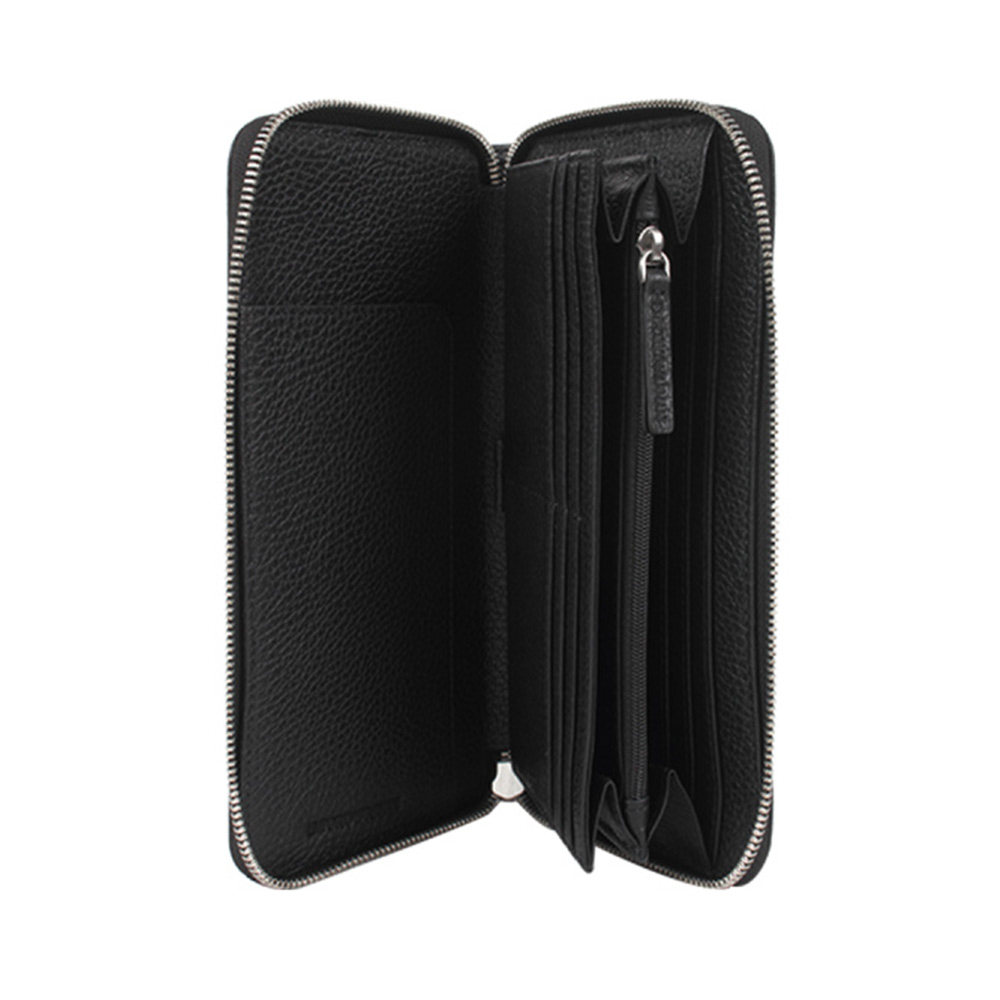 自营emporioarmani男士拉链商务真皮头层皮长款钱包钱包