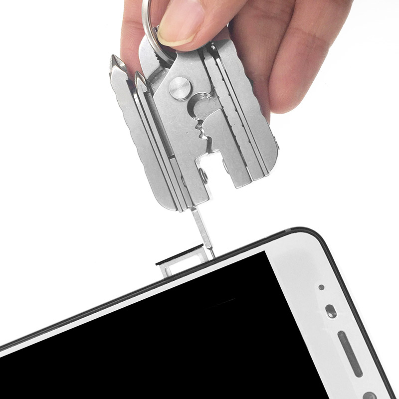 多功能组合钳子随身折叠螺丝刀迷你万能钥匙扣取卡针折叠钳小工具