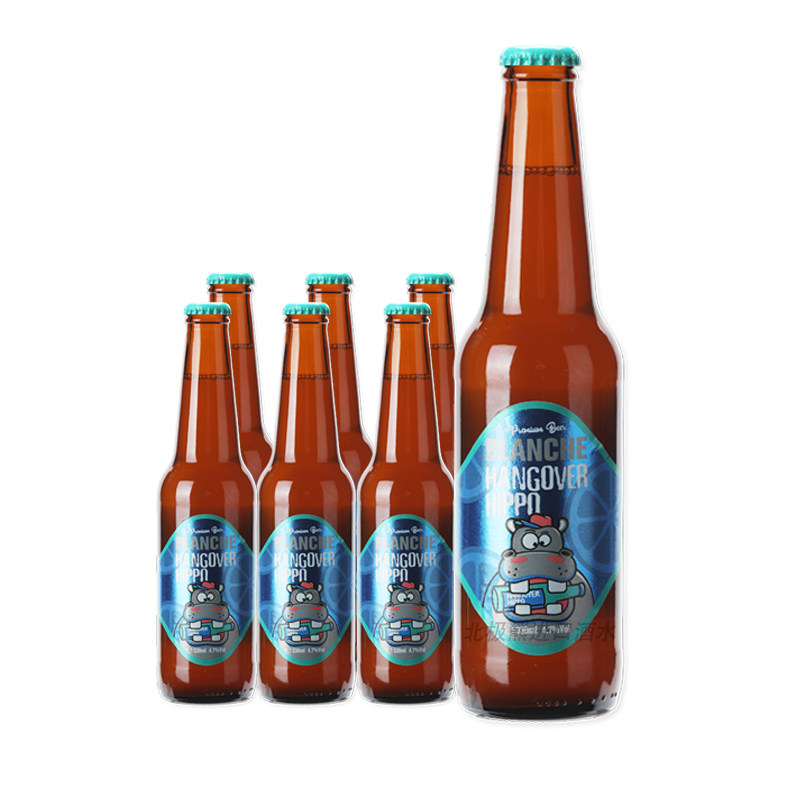 宿醉河马法国原装进口小麦风味白啤330ml6瓶精啤酒啤酒