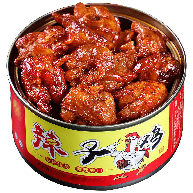 子鸡罐头香辣即食罐装鸡肉零食小吃鱼类罐头