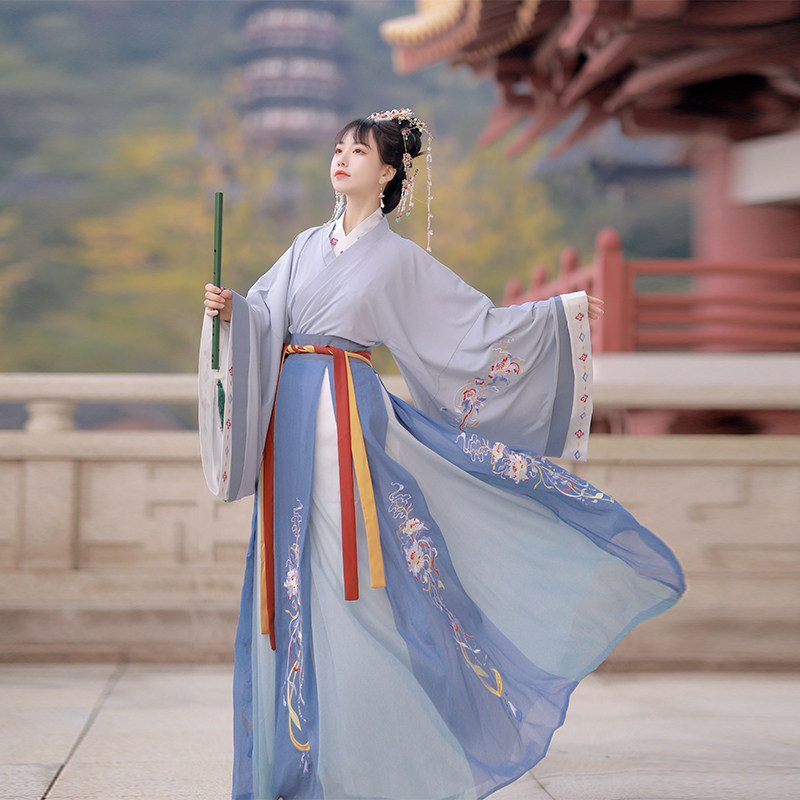 腰襦中国学生全套件套三件领齐制交原创正品汉服