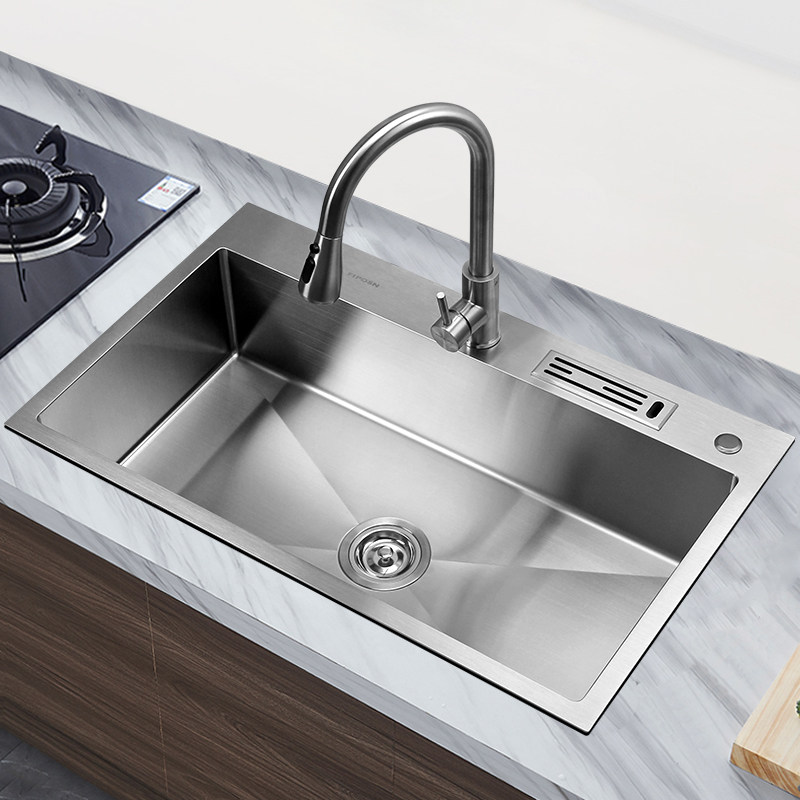 法派派斯sus304不锈钢水槽单槽手工加厚厨房家用水槽套餐