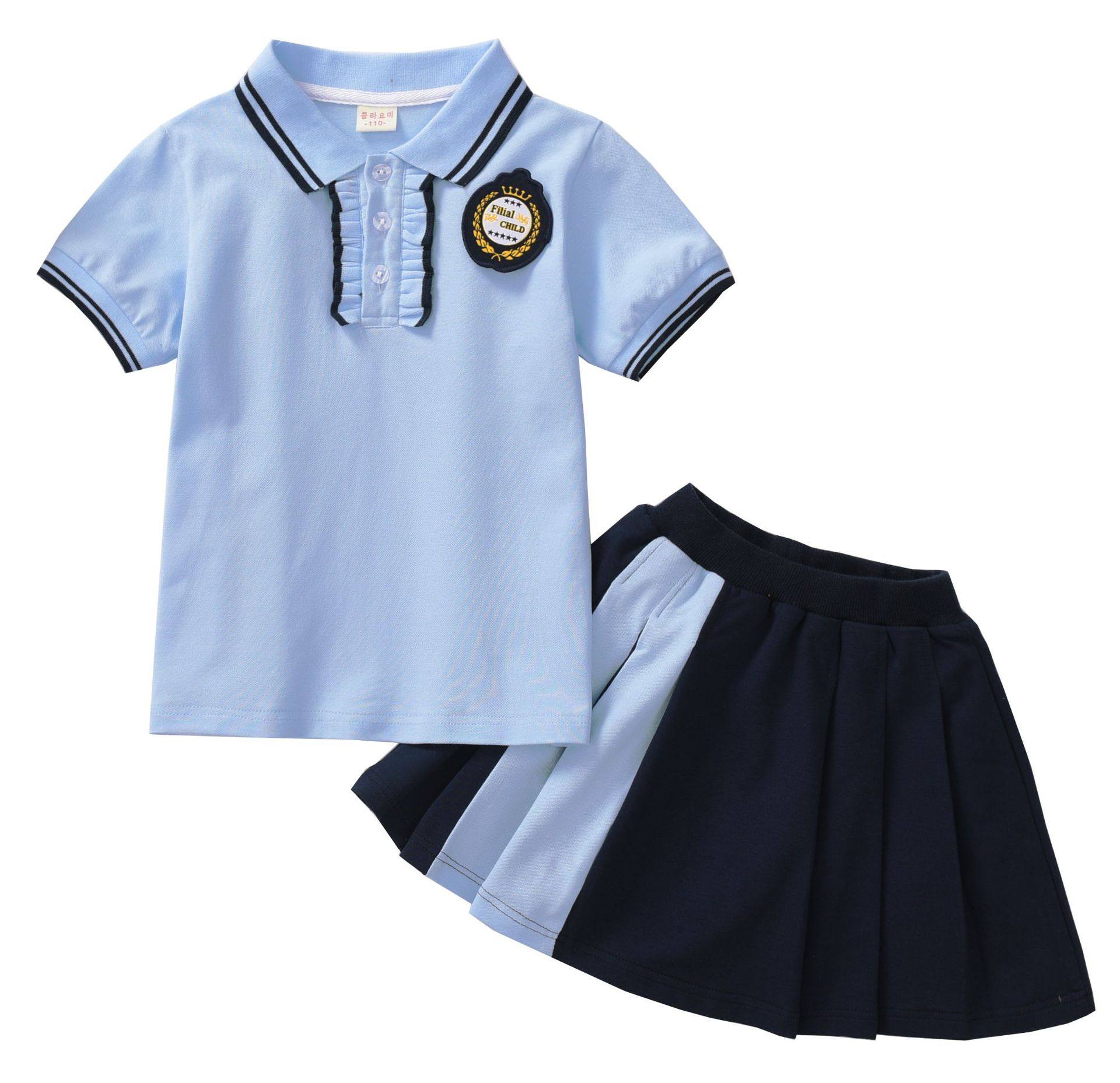 幼儿园园服夏装小学生校服学院风儿童班服六一节表演服运动套装