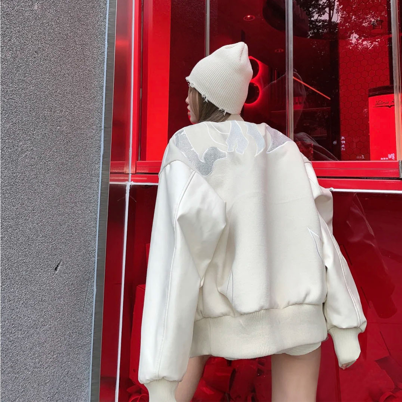 春秋国潮棒球服女ins潮牌宽松百搭美式复古vintage高街加厚外套冬