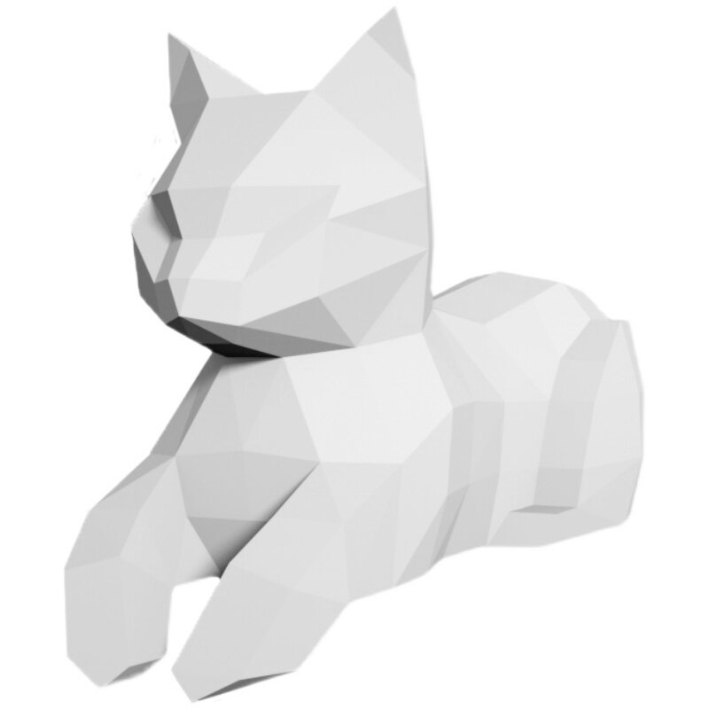 猫咪动物桌面摆件北欧简约客厅家居装饰diy纸模摆件