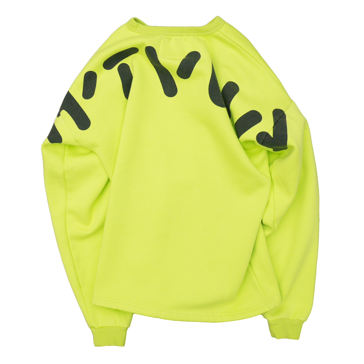 21春季国潮韩版圆领男女荧光绿情侣套头彩色亮色加绒厚字母卫衣