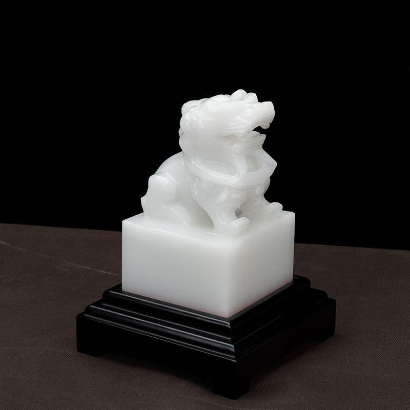 玉玺玉石狮子印章帅印官印财印玉雕商务礼品中式摆件