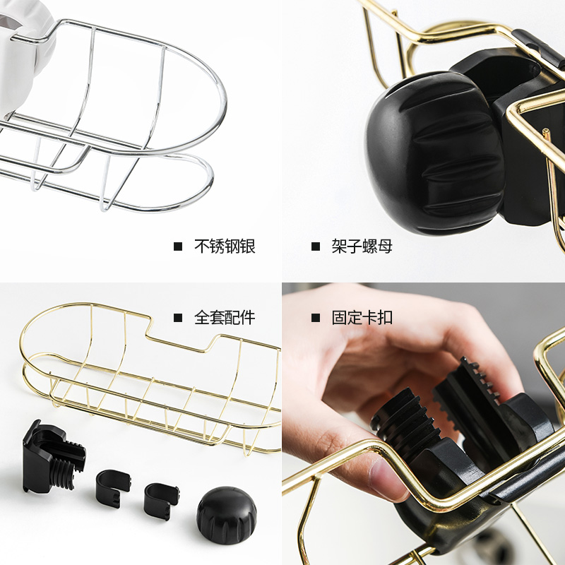 玖时光不锈钢水龙头沥水置物架厨房用品家用大全免打孔抹布水槽架 - 图3