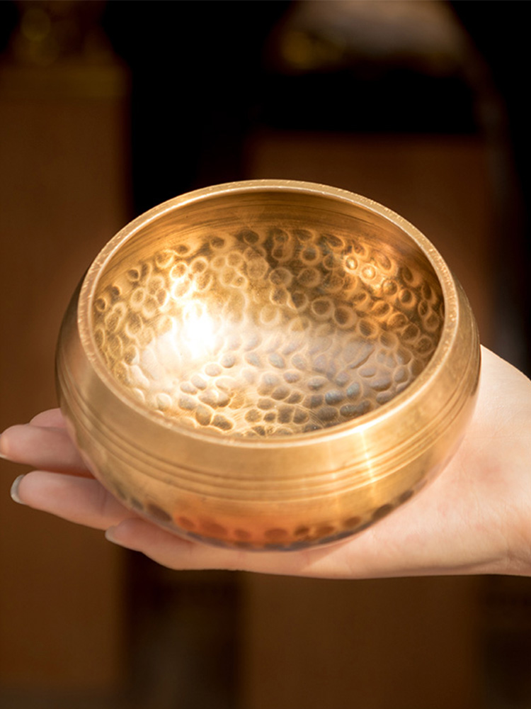 颂钵佛音钵盂尼泊尔手工瑜伽冥想音疗钵音碗铜磬摆件