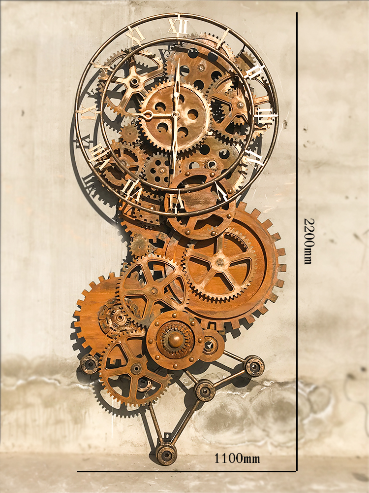 高端酒吧装饰挂件齿轮创意壁挂铁艺墙面朋克壁饰