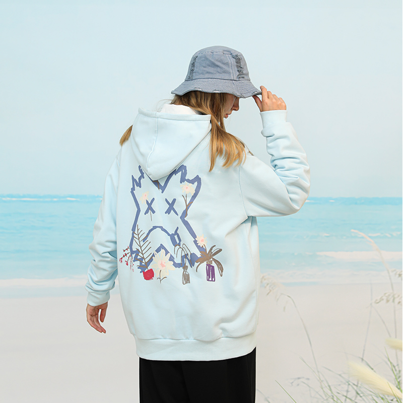 PCMY新款XX人印花连帽卫衣春秋男士简约时尚潮流连帽衫男女情侣款