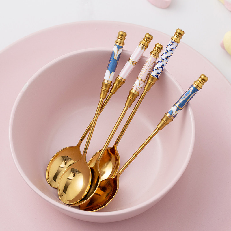 米立风物英式下午茶勺子精致咖啡匙小调羹长柄搅拌叉