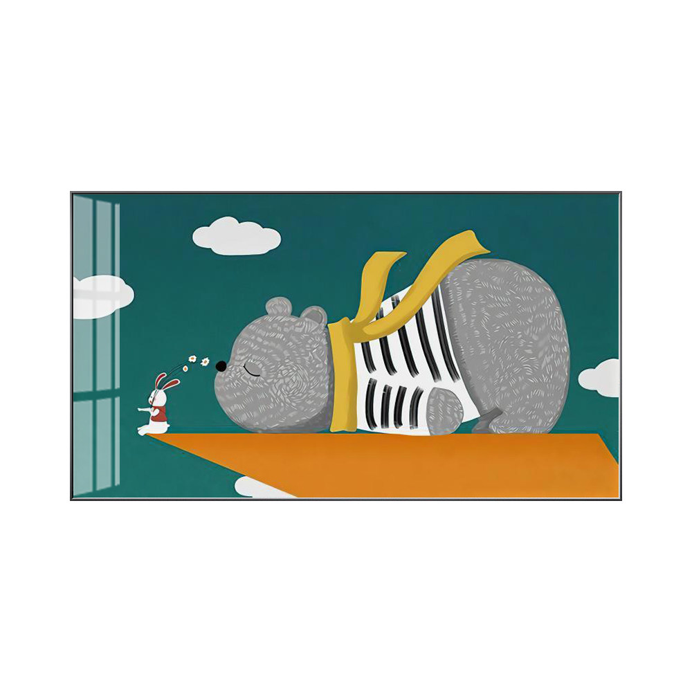 儿童装饰画卧室横版挂画男孩女孩卡通童趣墙画温馨现代装饰画