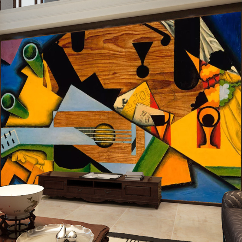 墙布美式壁画电视背景背景墙抽象艺术壁纸影视定制壁画