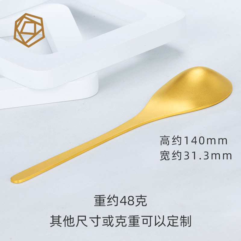 金勺子茶匙古法足金汤勺铲子饭叉茶勺黄金饭勺其他