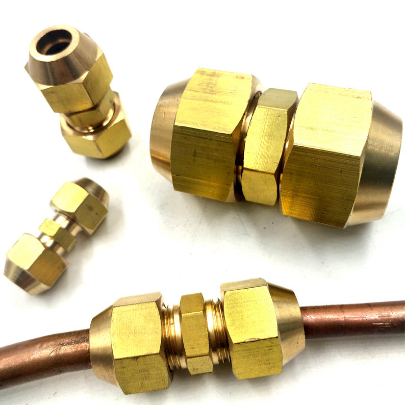 对接空调铜管延长免焊接头619mm双头扩口直通管接头