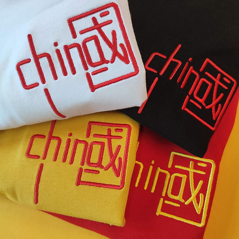 纯棉短袖t恤男士潮流2022新款国潮男女情侣装ins潮牌宽松刺绣半袖