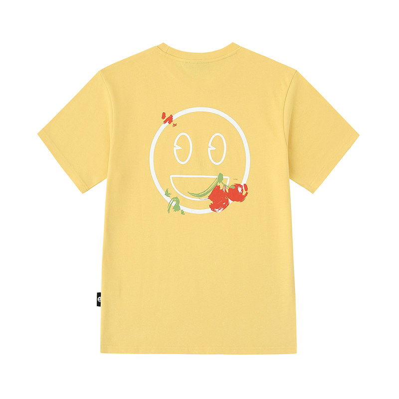 emoji短袖纯棉宽松女装夏季2021笑脸经典樱桃t恤
