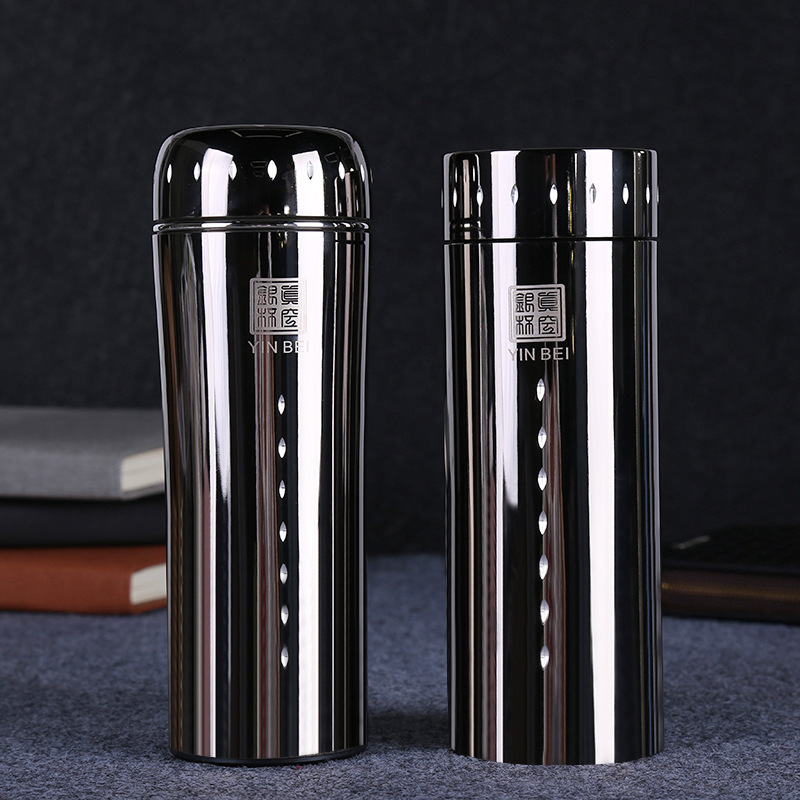 老凤祥云S999纯银内胆保温杯男女泡茶高档刻字养生保健水杯送礼品