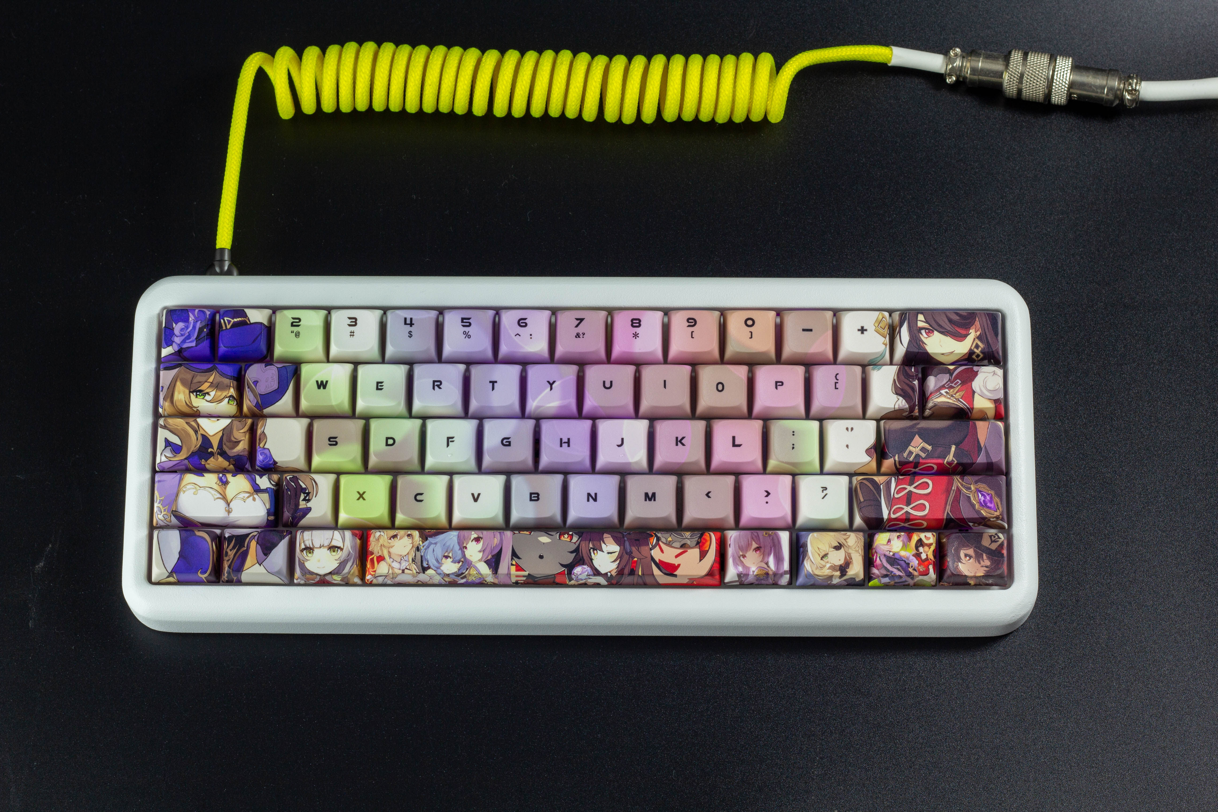 原神丽莎安柏xda高度二次元主题键帽6164689698pbt五面键帽