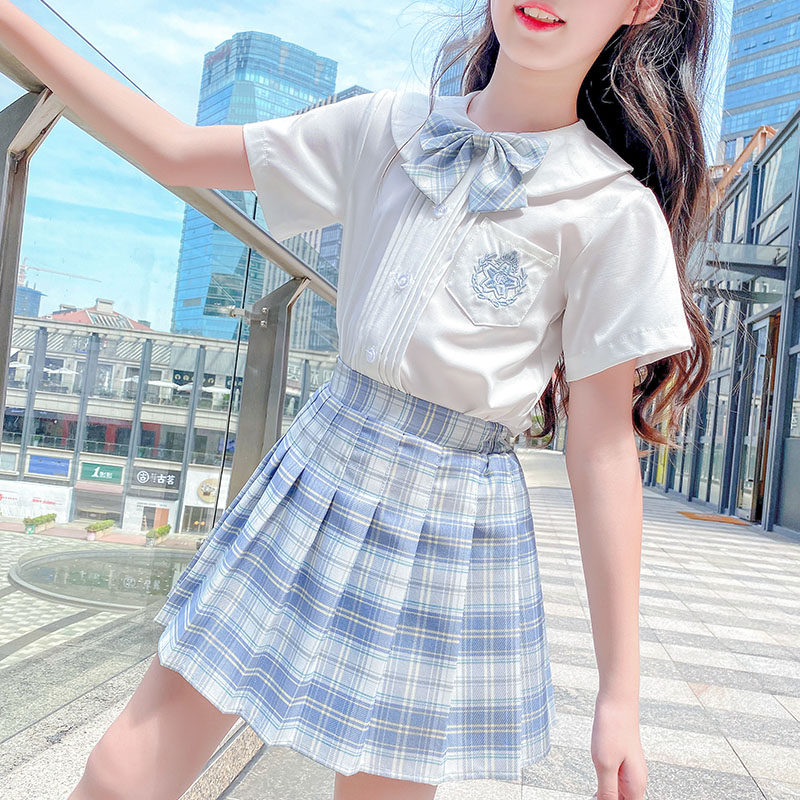 女童套装12岁春夏gk裙子制服jk格子学院学生校服