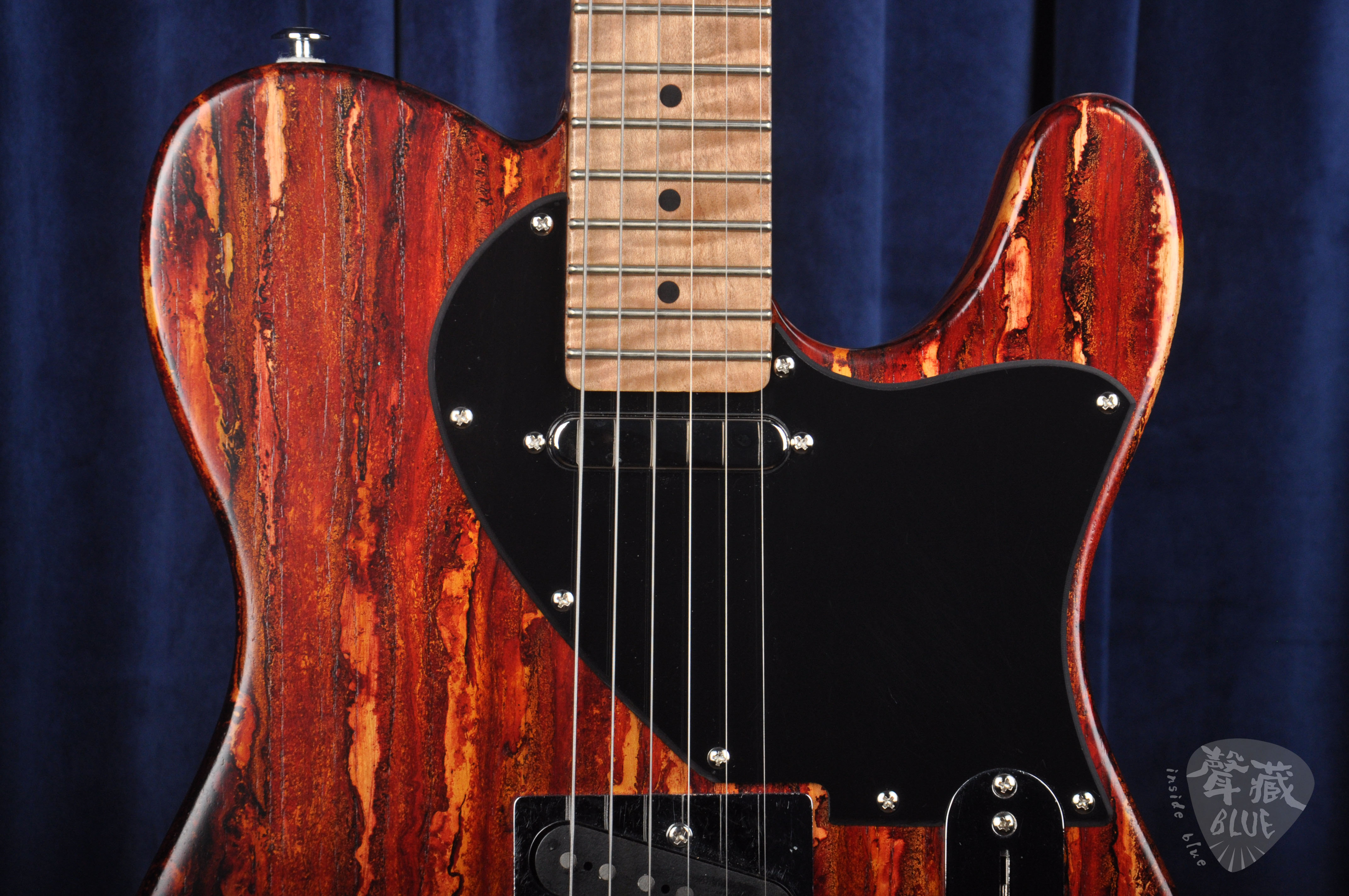 声藏blueflowagetele吉他火焰枫木专利吉他-电吉他