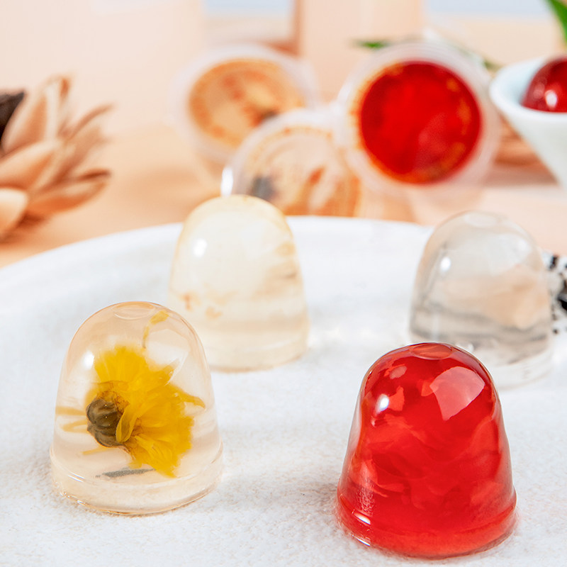 云南农业大学七彩云鲜花果冻玫瑰菊花茉莉桂花布丁果冻