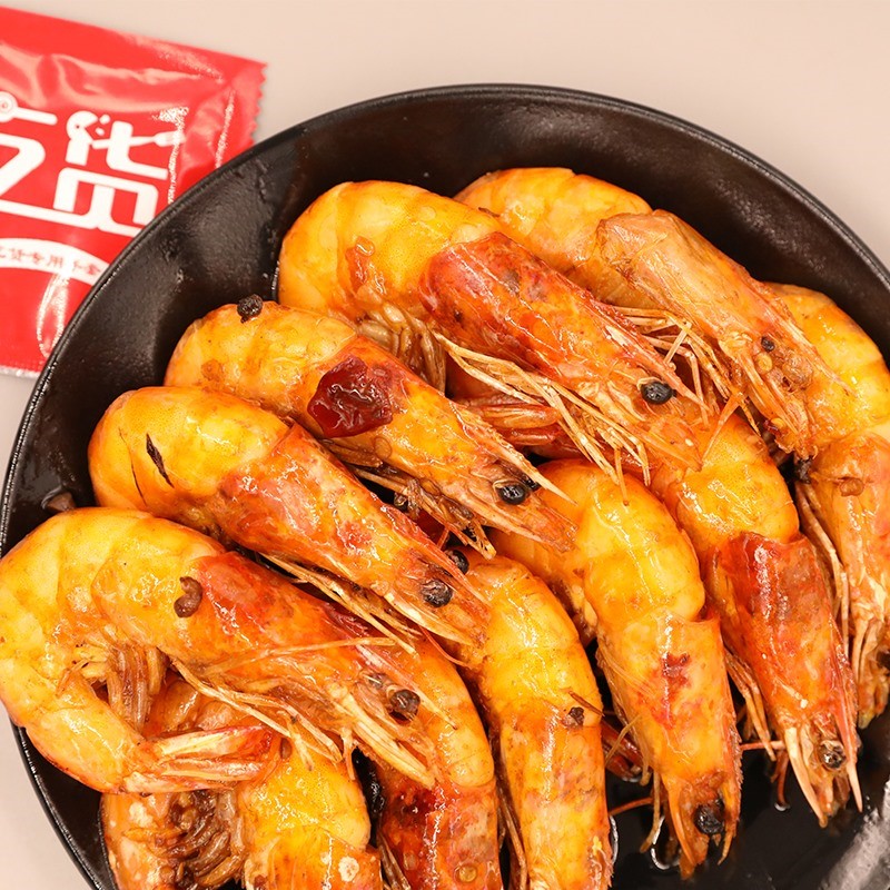 香辣大虾即食罐装厄瓜多尔超大基围虾海鲜水产罐头熟食麻辣海鲜