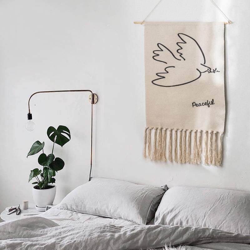 ins风北欧背景布挂布挂毯网红宿舍改造卧室布置房间床头m墙布墙面