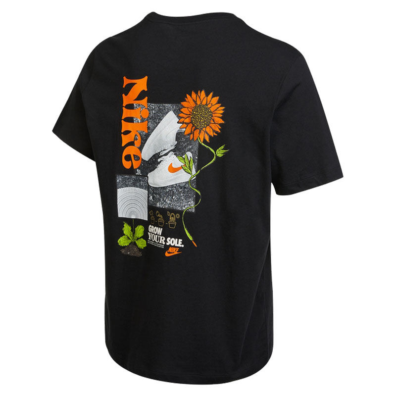 nike耐克男子向日葵印花运动训练休闲圆领短袖锐力运动t恤